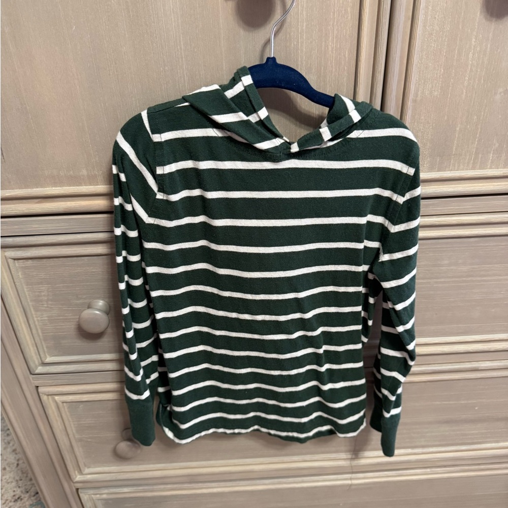 Crewcuts Green and White Striped Hoodie